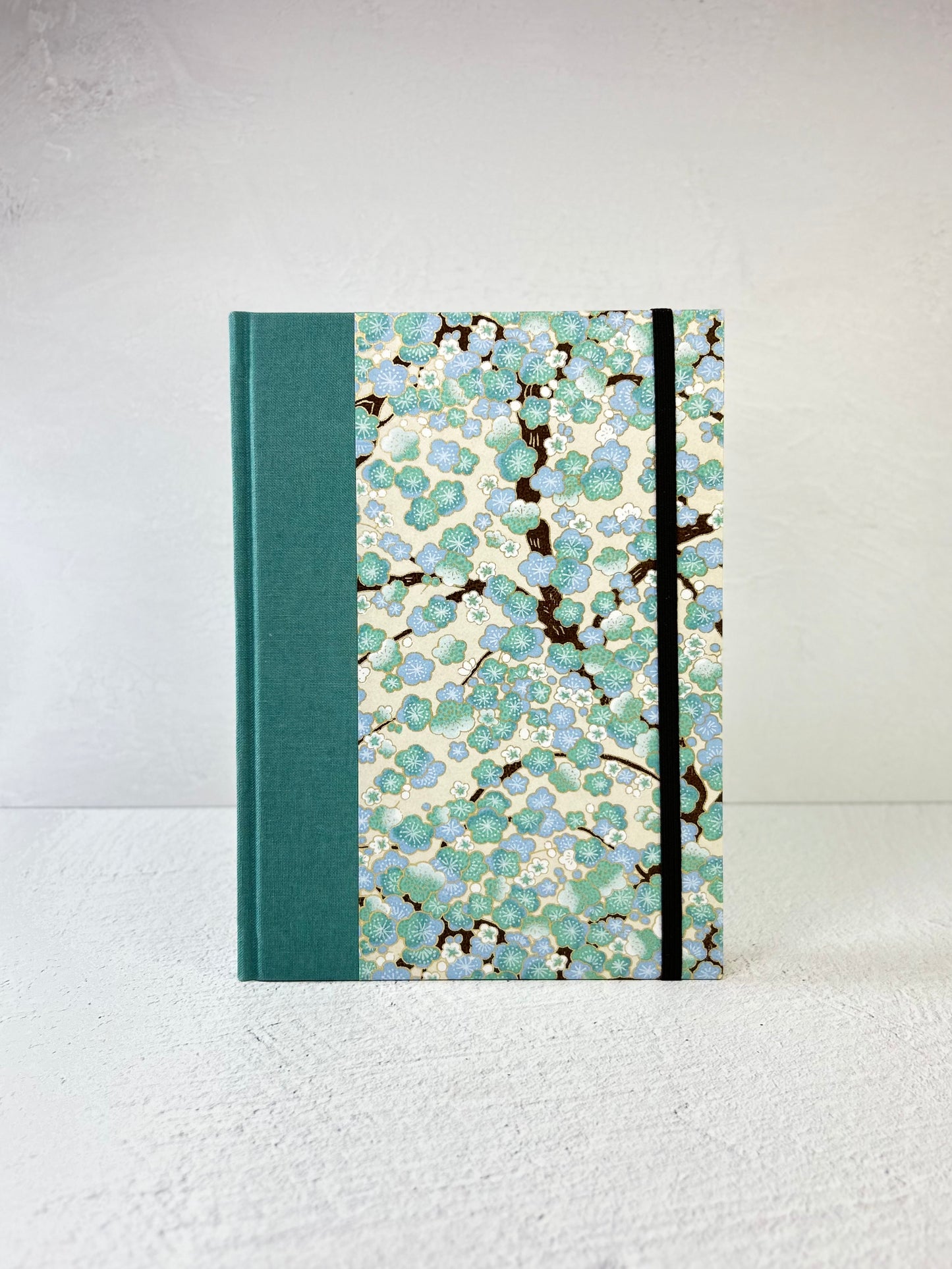 A5 160-page Hardcover Notebook finished Blue Cherry Blossoms Chiyogami Japanese Paper