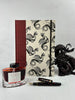 NEW B5 Hardcover Notebook finished in Blood Red Japanese book cloth and Italian Medieval Letterpress Dragons Paper