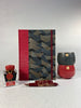 (PRE-ORDER October Delivery) A5 160-page Hardcover Hardcover Notebook finished in Cardinal Red Japanese Bookcloth and Black and Gold Chiyogami Japanese Paper