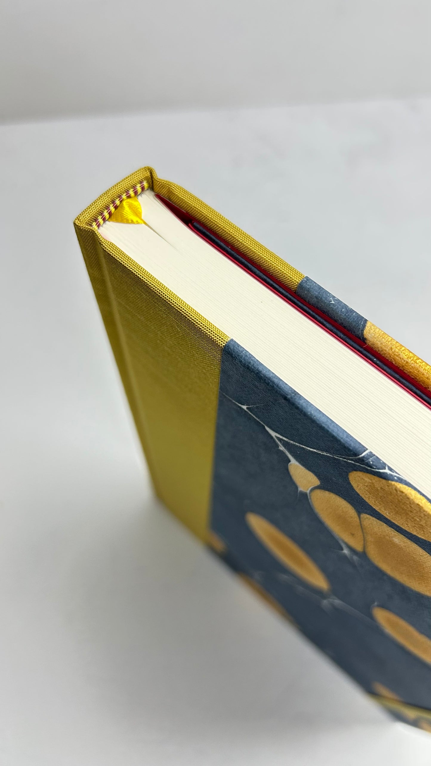 A5 160-page Hardcover Journal finished in Yellow Gold and Indian Hand-Marble