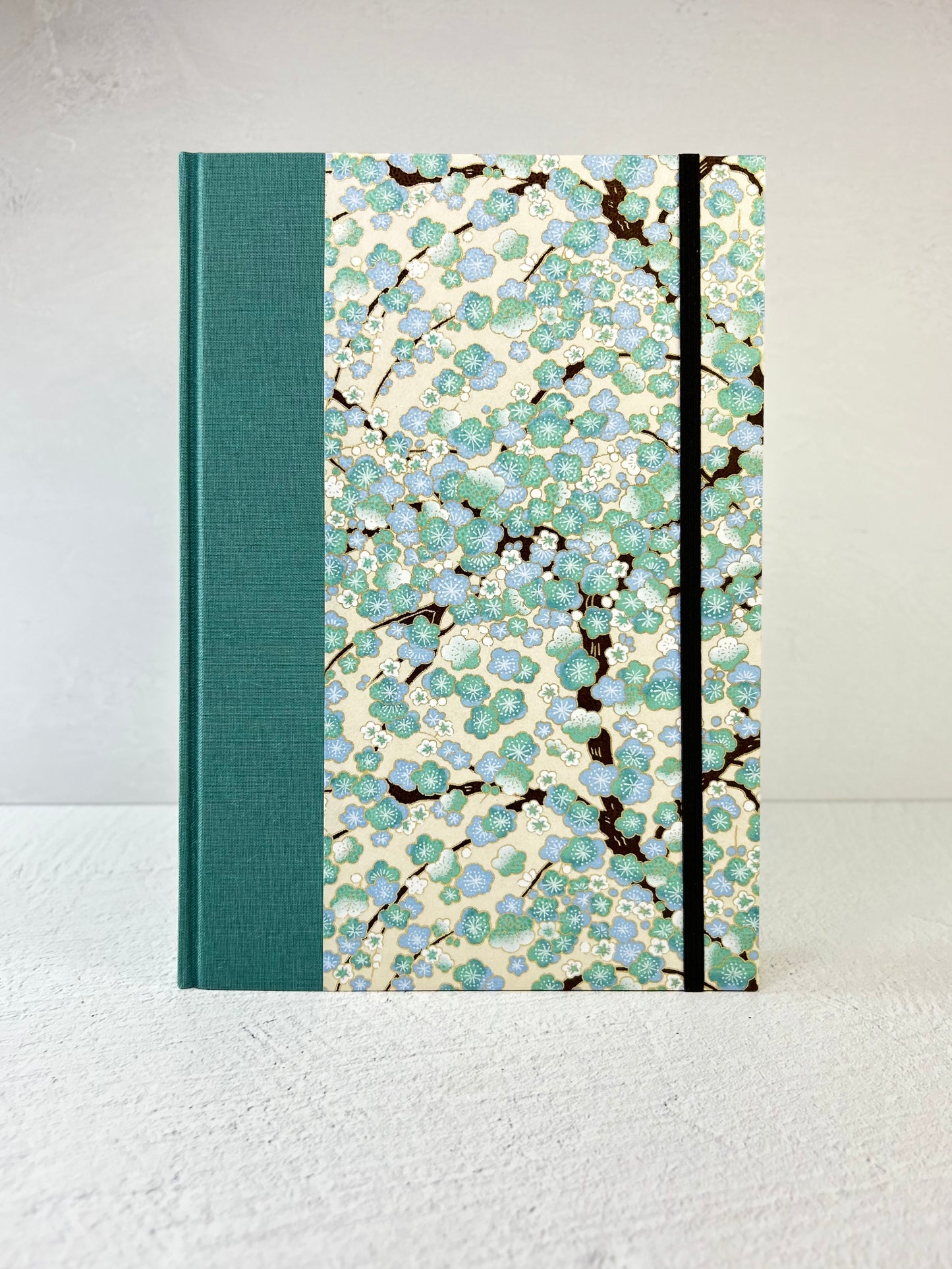 B5 192-page Hardcover Notebook finished Blue Cherry Blossoms Chiyogami Japanese Paper