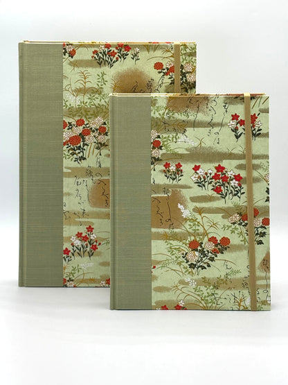NEW B5 Hardcover Notebook finished in Japanese Floral Garden Chiyogami Paper