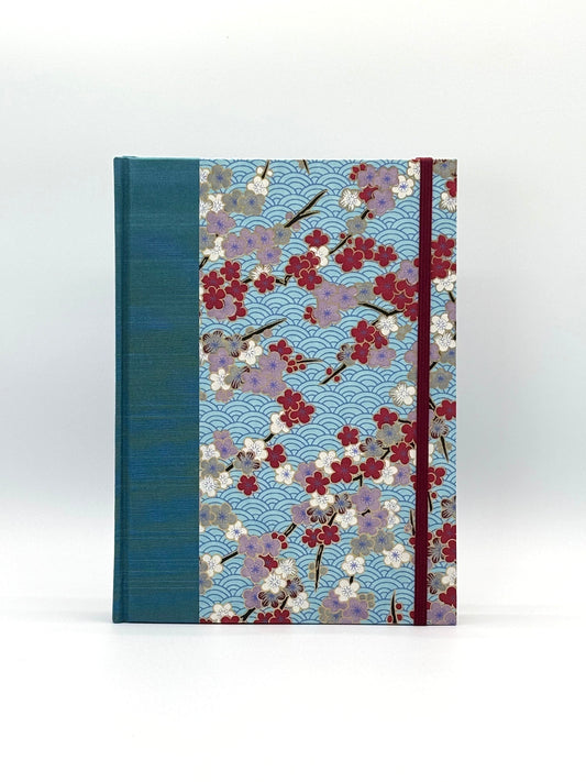 Hardcover Notebook finished in Red Cherry Blossom Chiyogami Paper