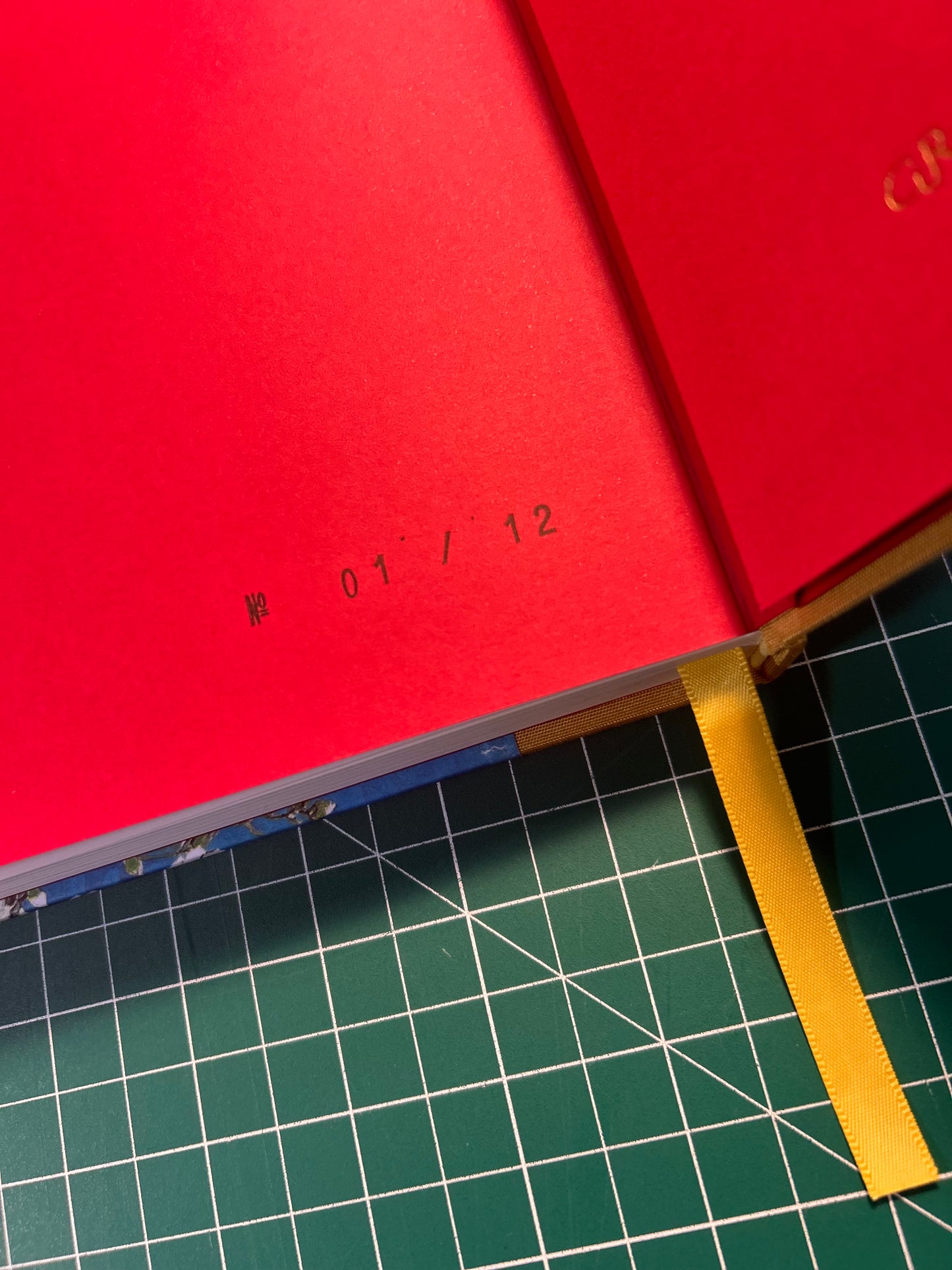 A5 Hardcover Notebook finished in Yellow Gold Japanese book cloth and Vincent Van Gogh Almond Blossoms