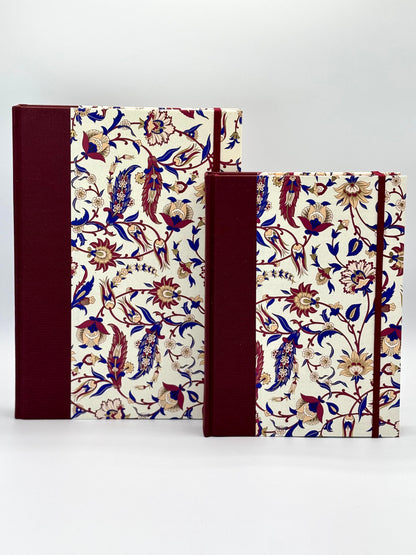 NEW A5 Hardcover Notebook finished in Summer Flowers Italian Florentine Print