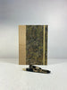A5 Hardcover Notebook finished in soft gold Japanese Bookcloth and gold/bronze bamboo on black Chiyogami Paper