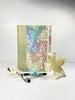 NEW A5 Hardcover Notebook finished in Celery Green Japanese Bookcloth and Rainbow Flowers Chiyogami Paper