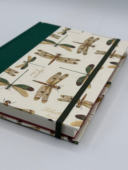 Hardcover Notebook with Dragonfly on Italian paper
