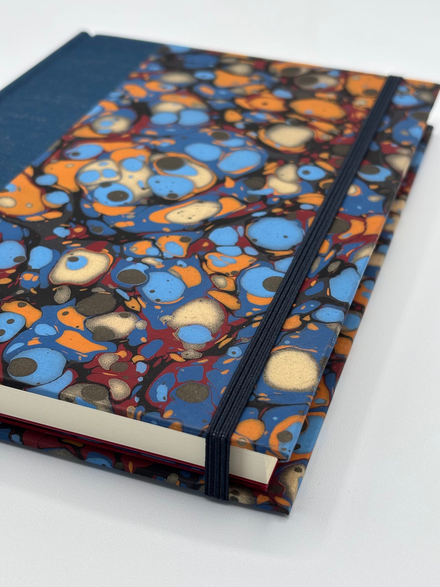 Hardcover Notebook with Blue Marble Italian Paper