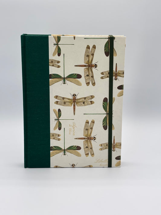 Hardcover Notebook with Dragonfly on Italian paper