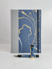 B5 192-page Hardcover Journal finished in Blue/Silver Japanese book cloth and hand marbled Indian paper