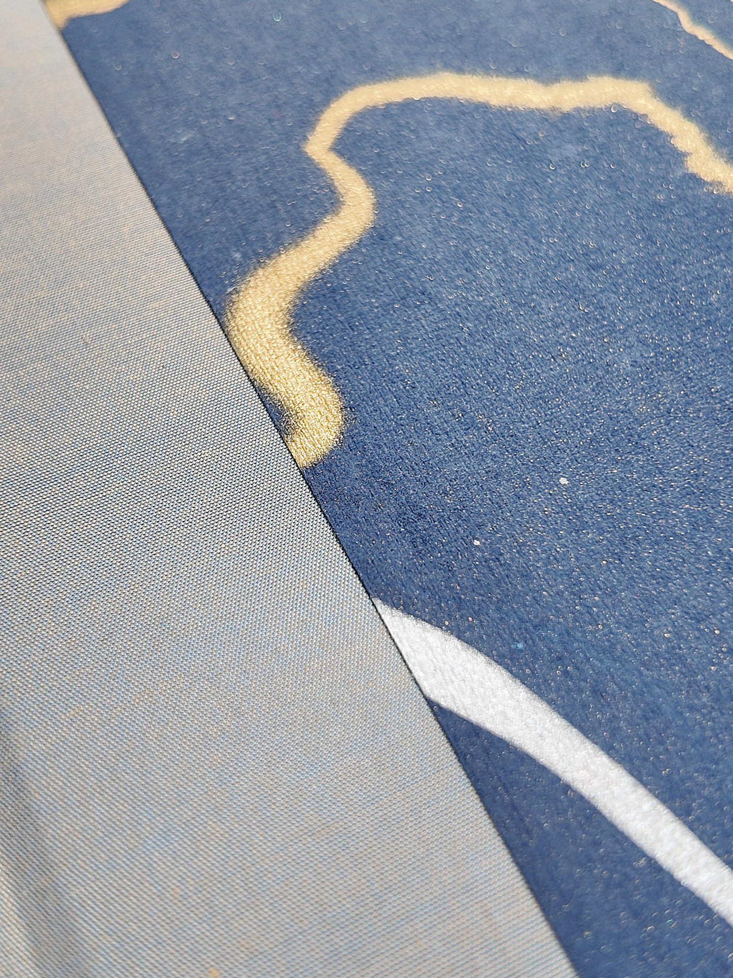 B5 192-page Hardcover Journal finished in Blue/Silver Japanese book cloth and hand marbled Indian paper