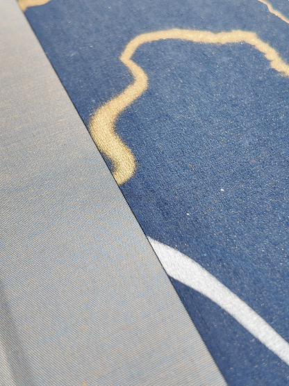 B5 192-page Hardcover Journal finished in Blue/Silver Japanese book cloth and hand marbled Indian paper