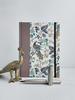 A5 160-page Hardcover Journal finished in botanical Florentine Print and Blue/Gold Japanese Book Cloth