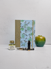 NEW A5 160-page Hardcover Journal finished in Green Japanese Book Cloth and blue Dragonfly Chiyogami Paper