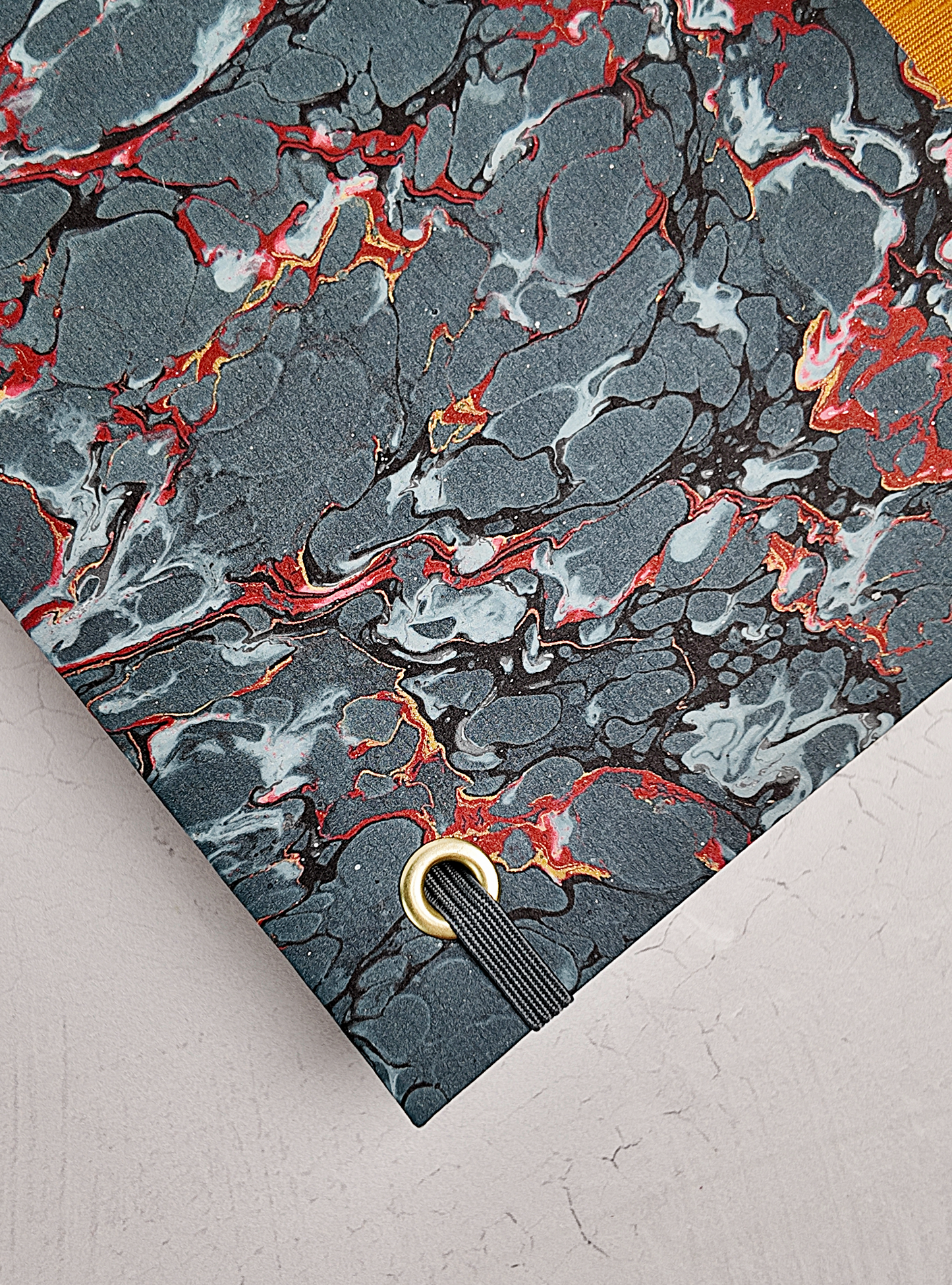 NEW B5 192-page Hardcover Journal finished in Ochre Japanese book cloth and French Marble Paper