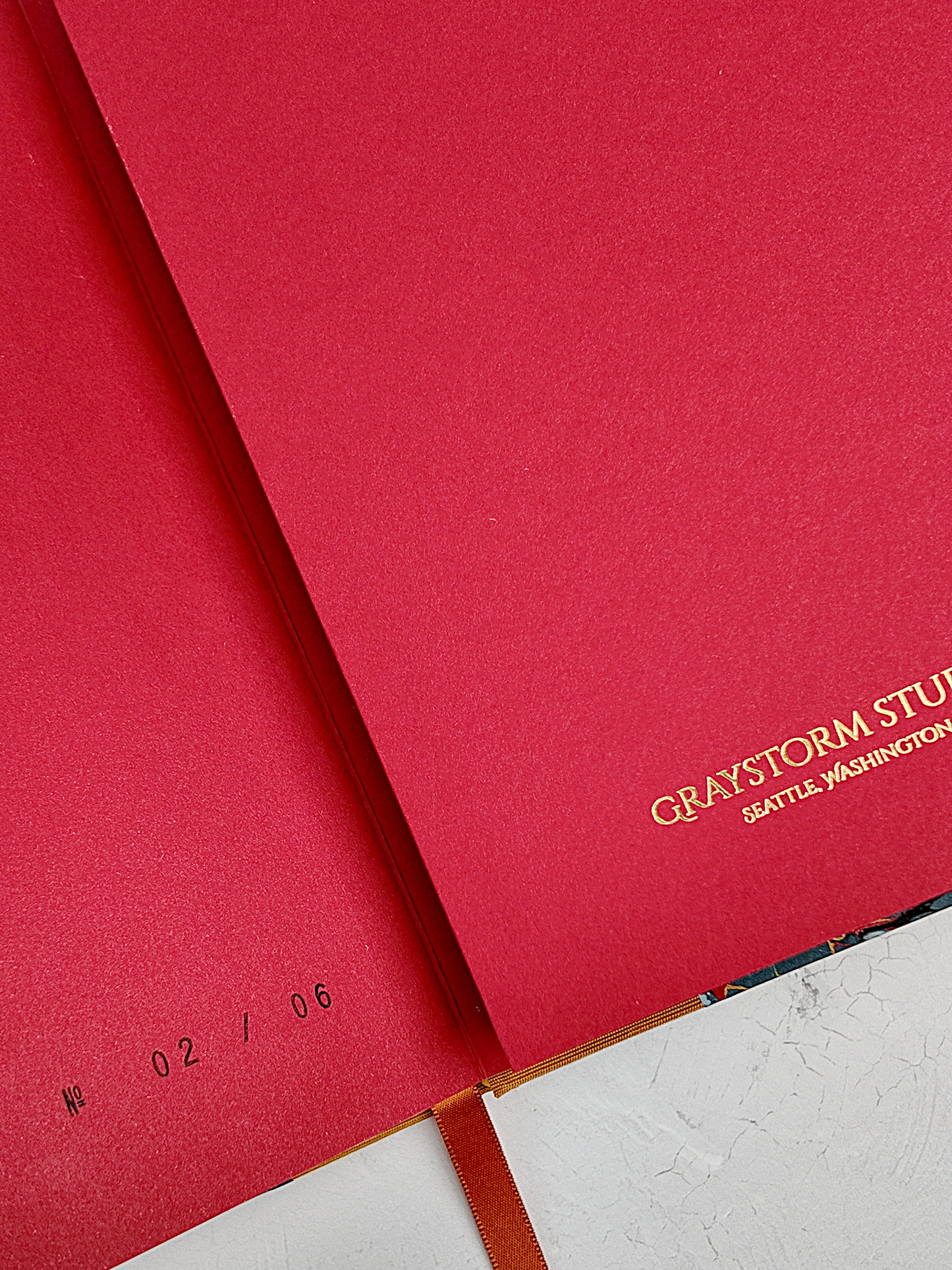 NEW B5 192-page Hardcover Journal finished in Ochre Japanese book cloth and French Marble Paper