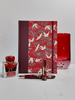 NEW A5 160-page Hardcover Journal finished in Maroon Japanese book cloth and white Cranes on red Chiyogami paper