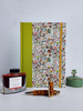B5 192-page Hardcover Journal finished in Lemongrass Verona book cloth and an Italian Florentine Print