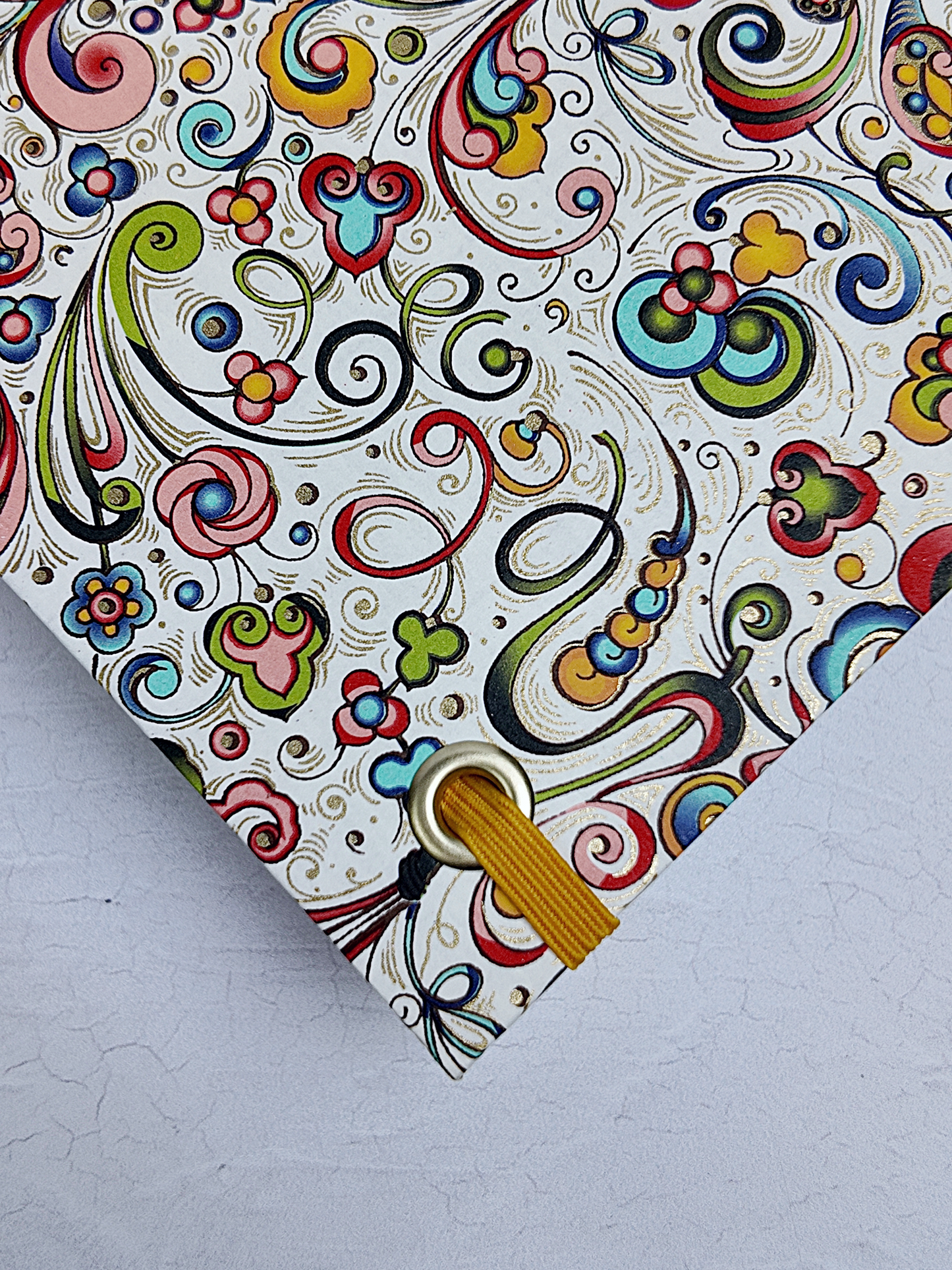 NEW B5 192-page Hardcover Journal finished in Lemongrass Verona book cloth and an Italian Florentine Print