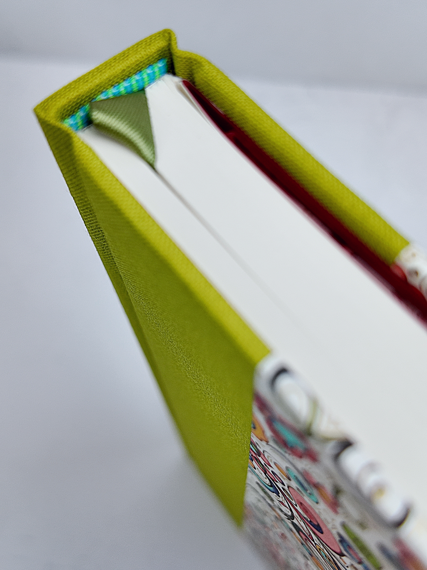 NEW A5 160-page Hardcover Journal finished in Lemongrass Verona book cloth and an Italian Florentine Print