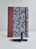 NEW B5 192-page Hardcover Journal finished in Rust Blue Japanese book cloth and white Lilies on blue Chiyogami Paper