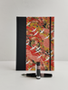 B5 192-page Hardcover Journal finished in Black Japanese book cloth and white Cranes on red Chiyogami Paper