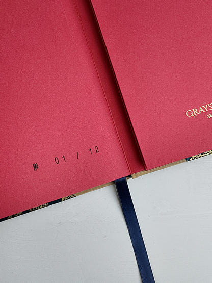 NEW B5 192-page Hardcover Journal finished in Soft Gold Japanese book cloth and blue Nepalese Lokta Paper
