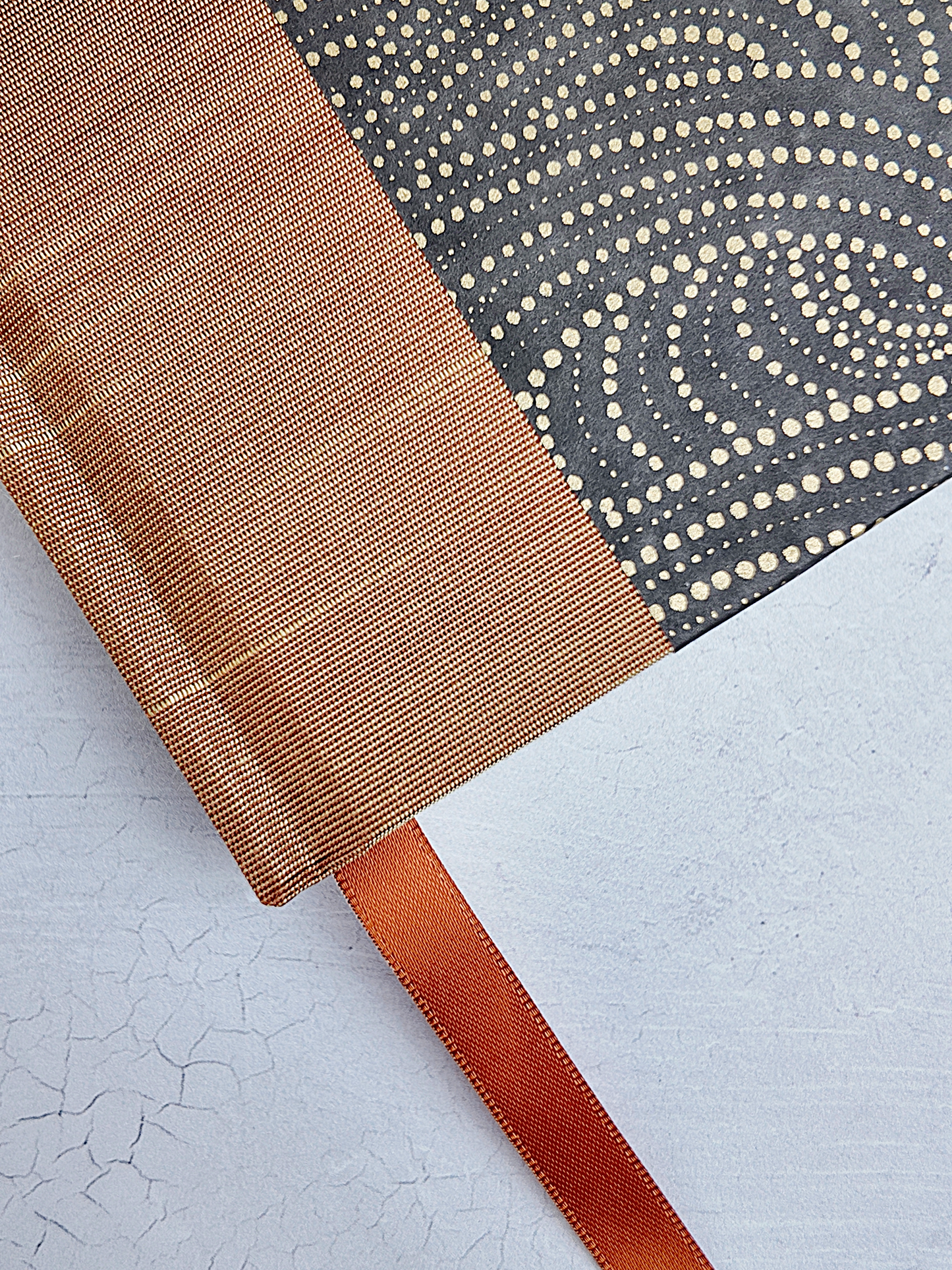 NEW B5 192-page Hardcover Journal finished in Bronze Japanese book cloth and Gold on Brown Chiyogami Paper