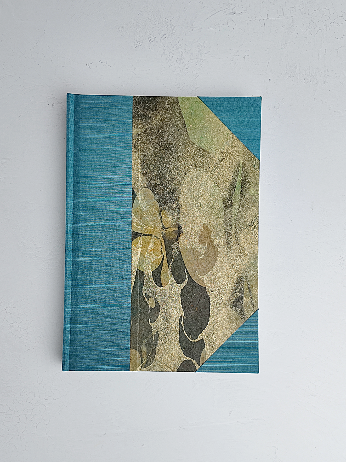 NEW B5 192-page Hardcover Journal finished in Marine Blue Japanese book cloth and hand marbled Thai Momi Paper
