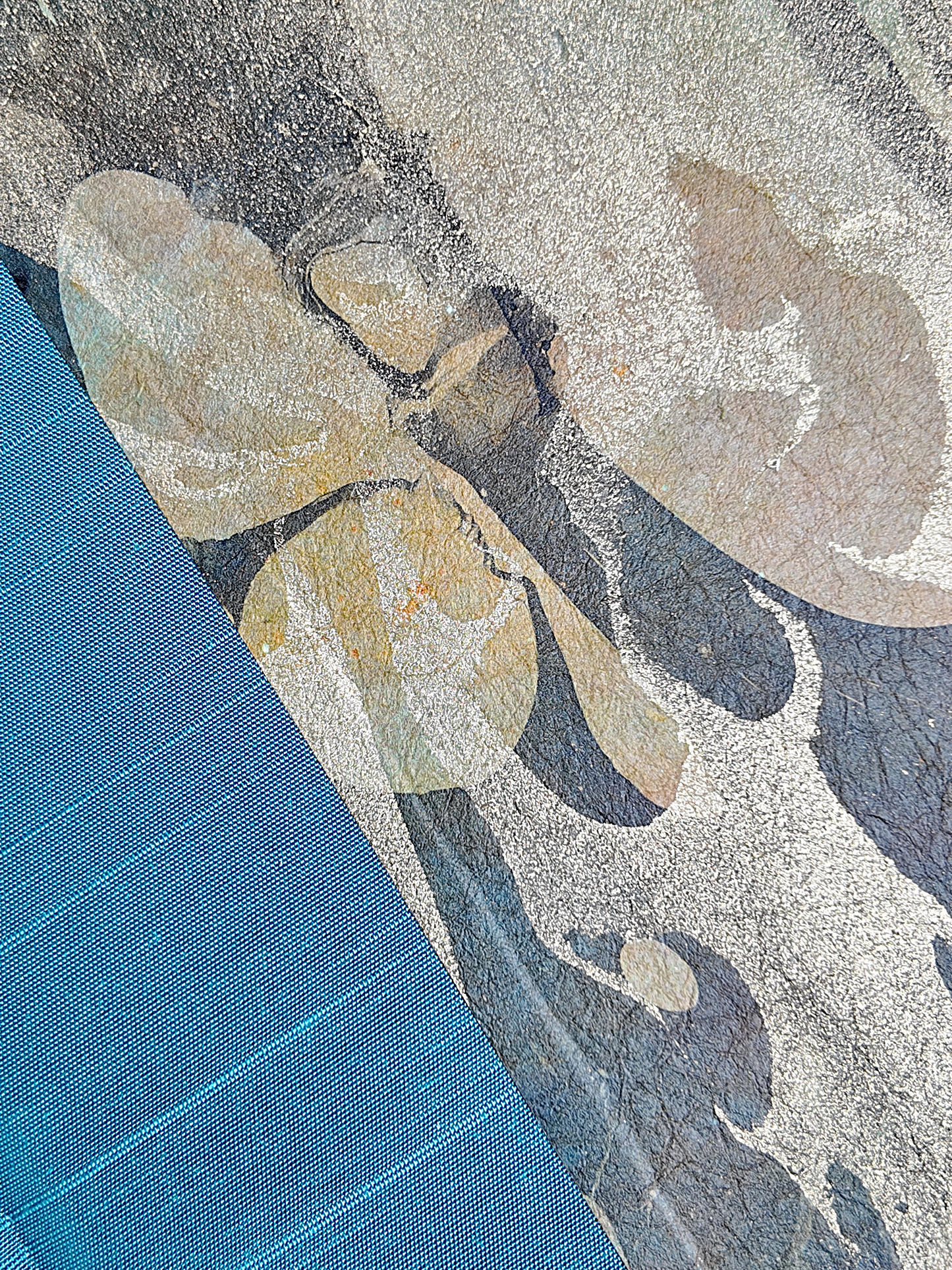 NEW B5 192-page Hardcover Journal finished in Marine Blue Japanese book cloth and hand marbled Thai Momi Paper