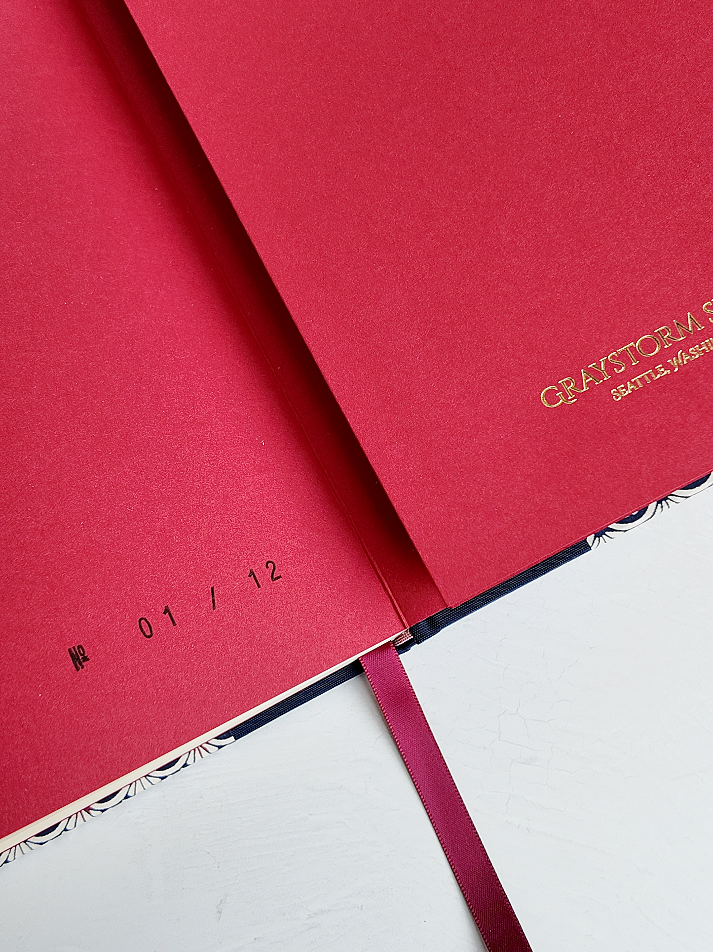 NEW B5 192-page Hardcover Journal finished in Cadet Blue Japanese book cloth and a scallop Chiyogami Paper