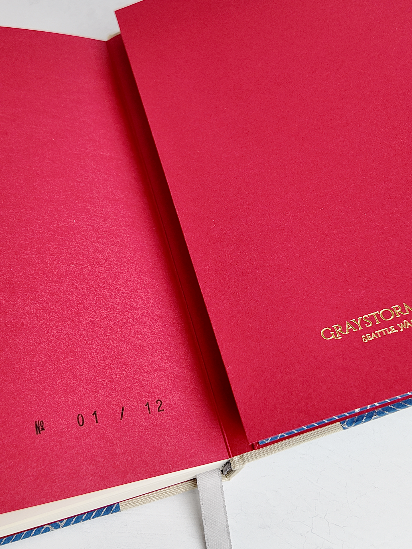 NEW B5 192-page Hardcover Journal finished in Platinum Japanese book cloth and blue/silver square Chiyogami Paper