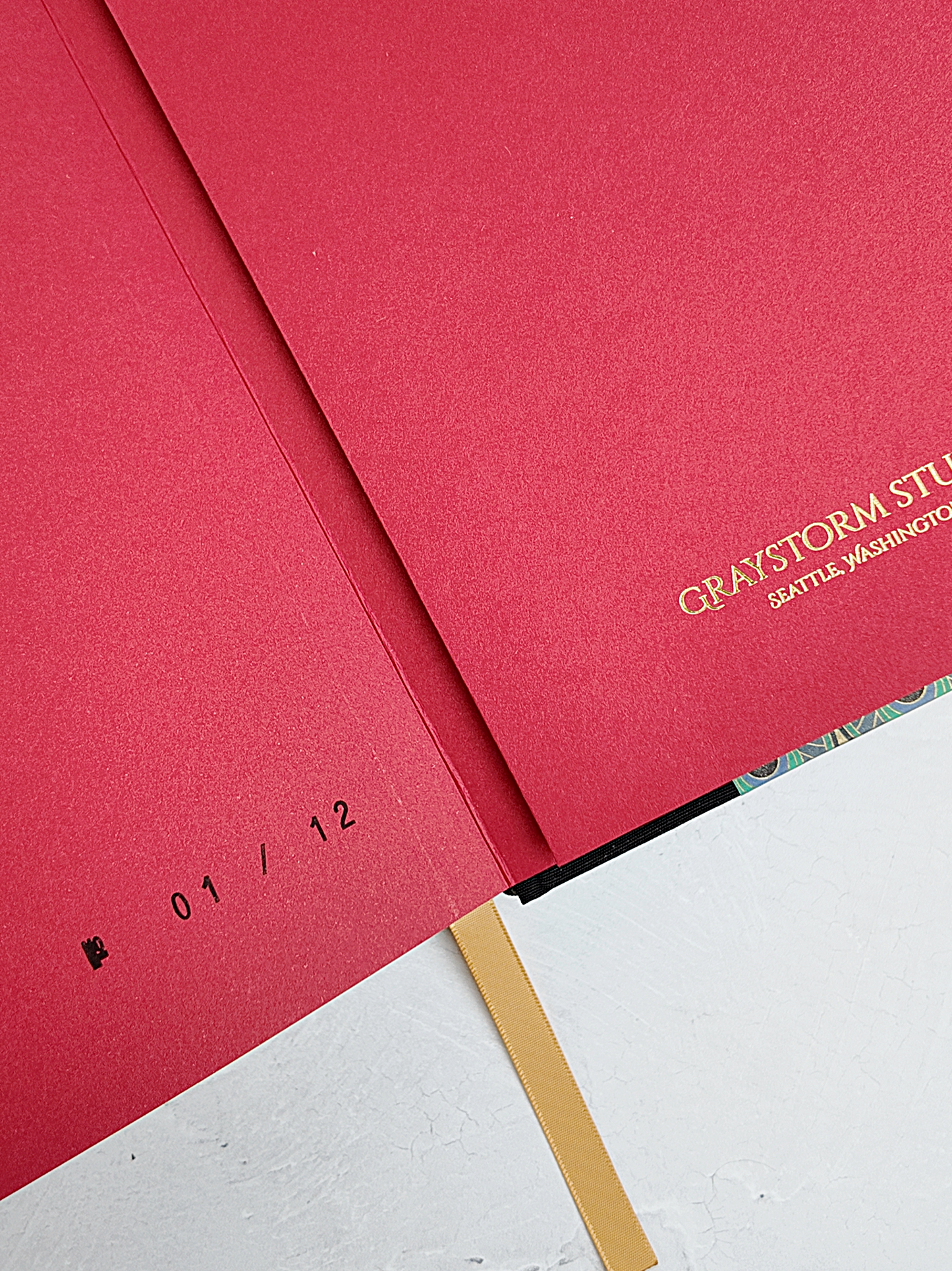 NEW B5 192-page Hardcover Journal finished in Black Mohair Japanese book cloth and a silk screened peacock paper