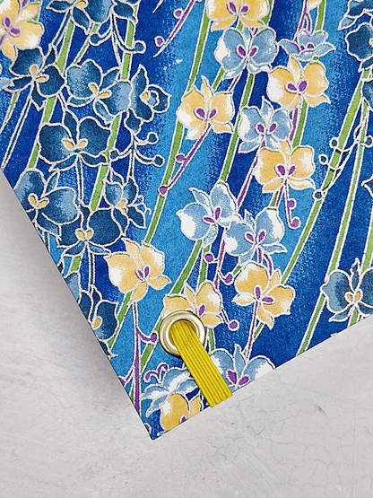 NEW B5 192-page Hardcover Journal finished in Yellow Gold and Vintage Chiyogami Floral Paper