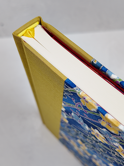 NEW B5 192-page Hardcover Journal finished in Yellow Gold and Vintage Chiyogami Floral Paper