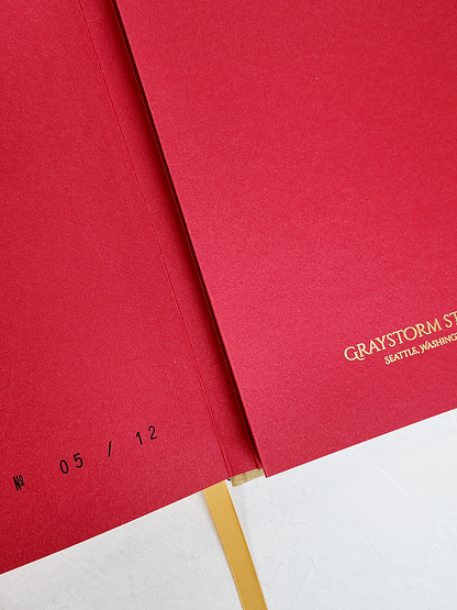 PRE-ORDER NEW A5 160-page Hardcover Journal finished in Soft Gold and Gold and Blue Waves Chiyogami Paper