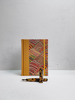 NEW A5 160-page Hardcover Journal finished in Ochre Japanese book cloth and Rolling Hills Chiyogami Paper