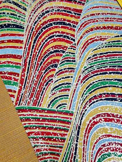 PRE-ORDER NEW B5 192-page Hardcover Journal finished in Ochre Japanese book cloth and Rolling Hills Chiyogami Paper