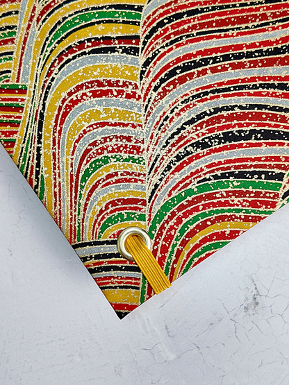 PRE-ORDER NEW B5 192-page Hardcover Journal finished in Ochre Japanese book cloth and Rolling Hills Chiyogami Paper