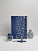 NEW B5 192-page Hardcover Journal finished in Cadet Blue Japanese Book Cloth and Galaxy Chiyogami Paper