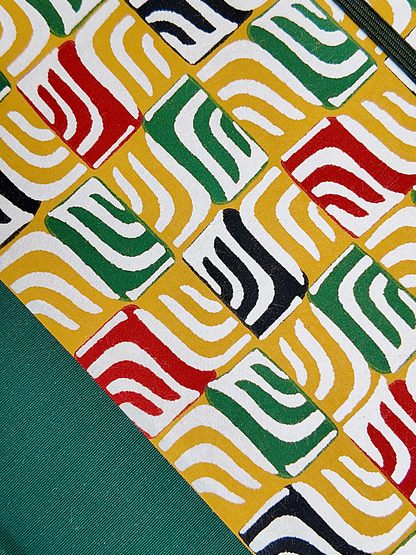 NEW A5 160-page Hardcover Journal finished in Green Mohair Japanese book cloth and abstract Katazome Paper