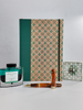 B5 192-page Hardcover Journal finished in Green Mohair Japanese book cloth and Mexican Block Printed Paper