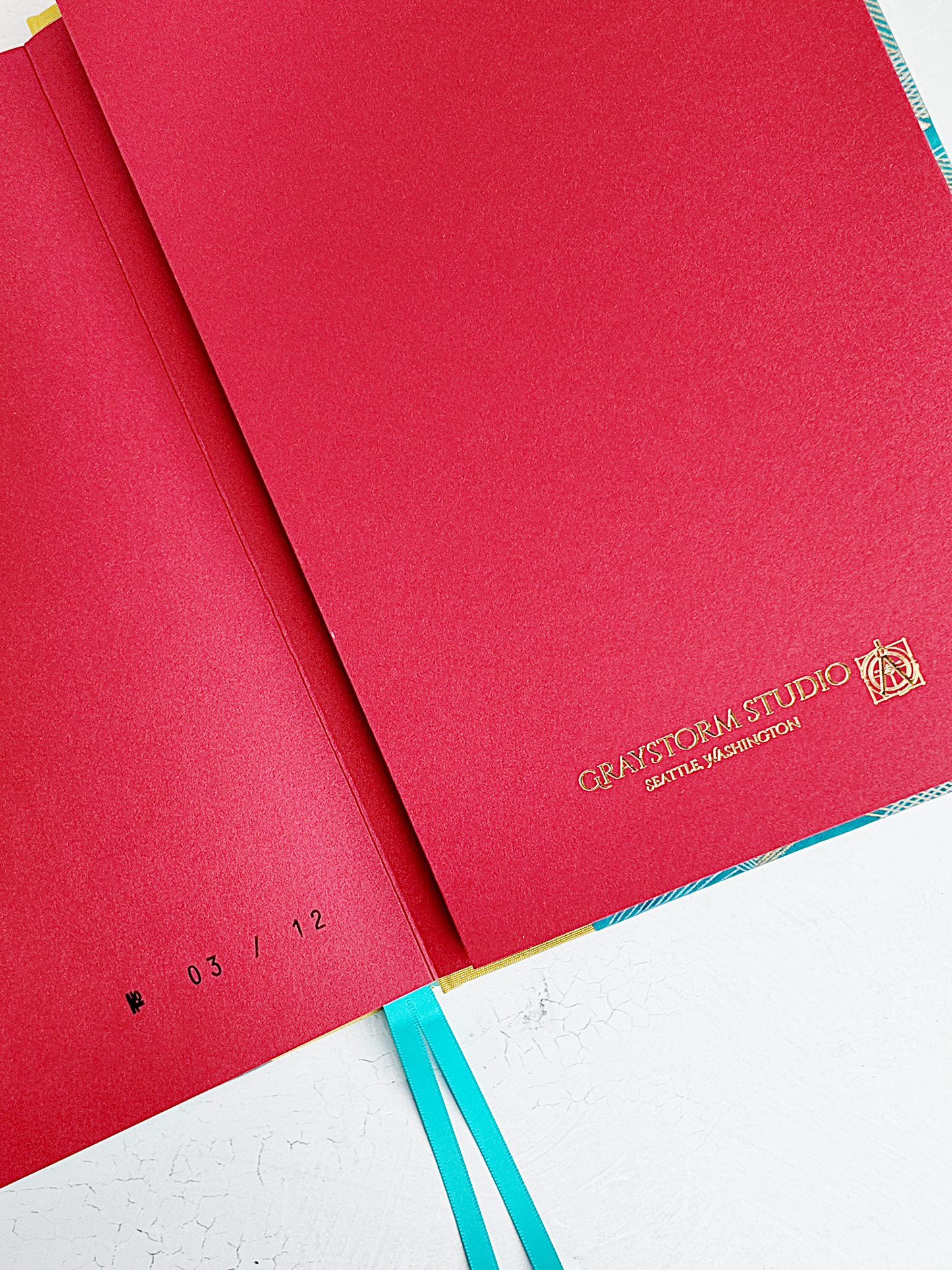 B5 192-page Hardcover Journal finished in Blue and Gold Chiyogami Paper and Yellow Gold Japanese Book Cloth