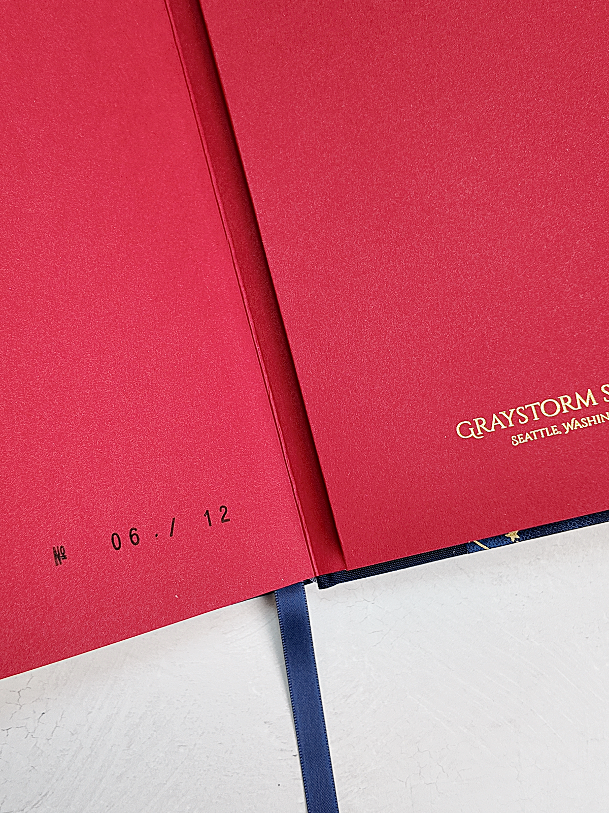PRE-ORDER NEW A5 160-page Hardcover Journal finished in Cadet Blue Japanese Book Cloth and Galaxy Chiyogami Paper
