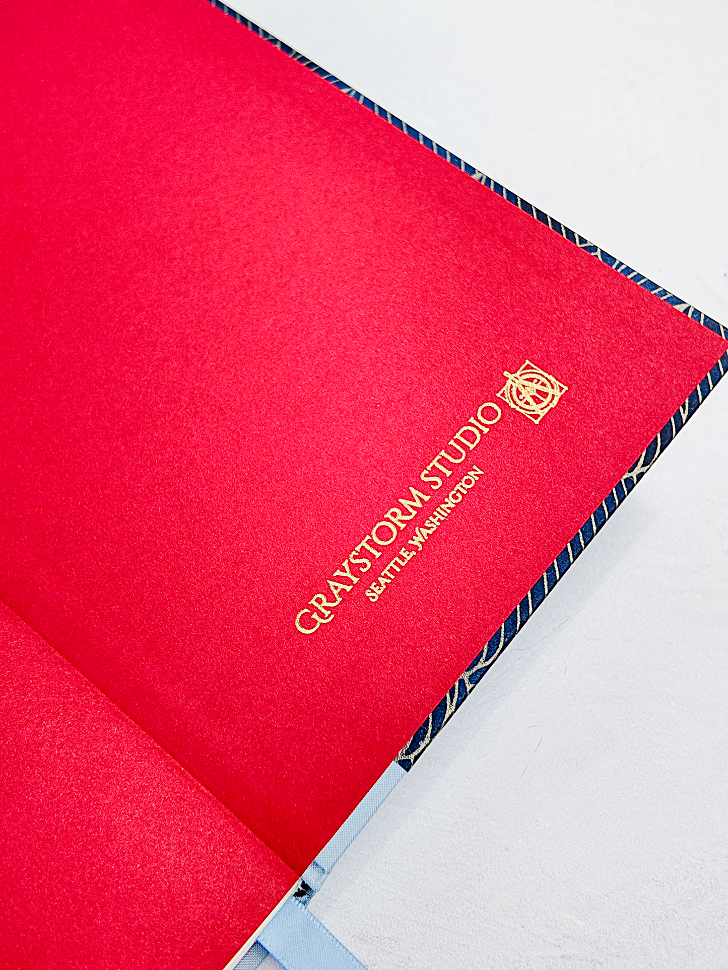 NEW A5 128-page Hardcover Notebook - Golden Waves on Blue Chiyogami Paper