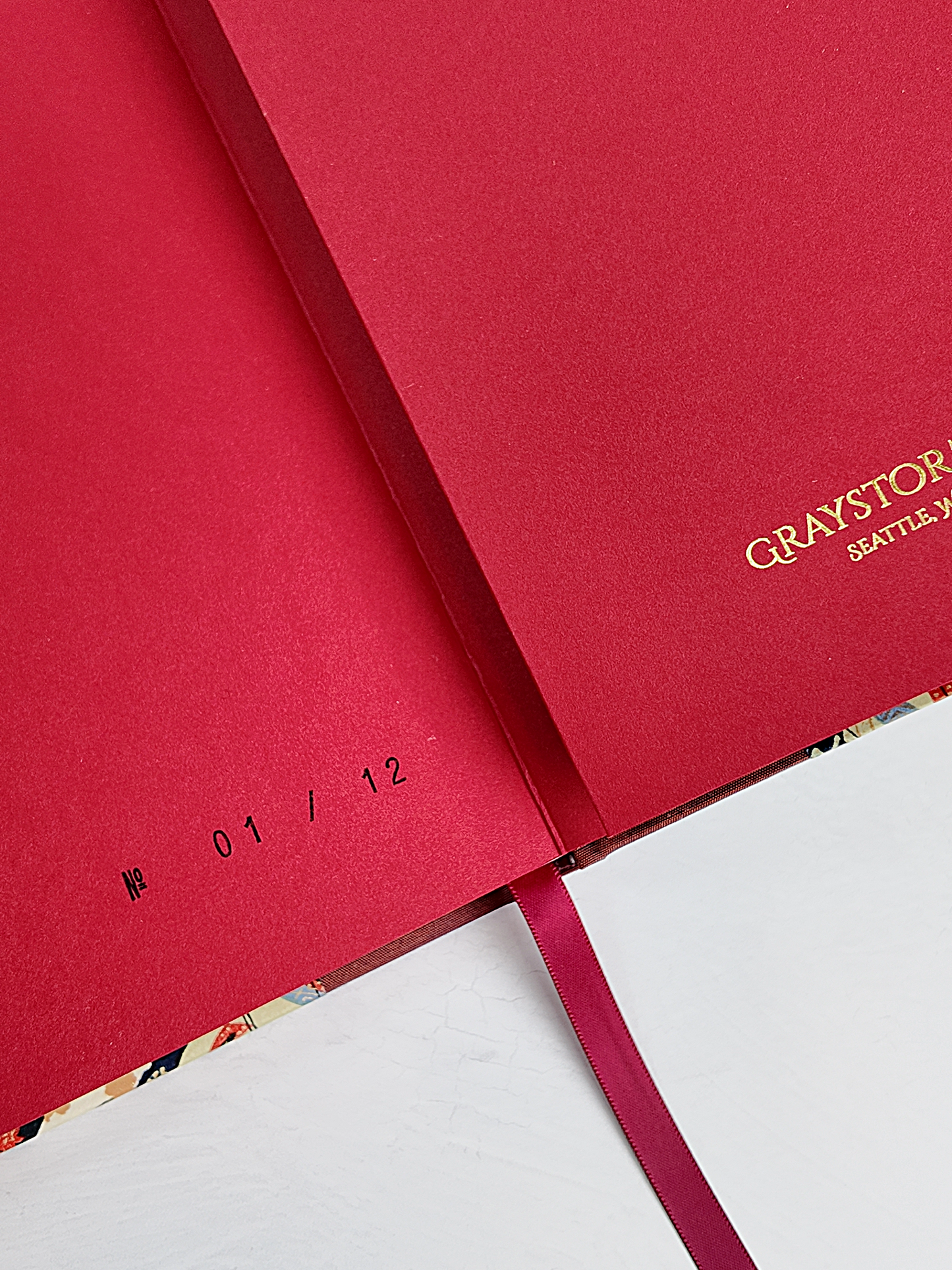 NEW A5 160-page Hardcover Journal finished in Rust Blue Japanese book cloth and botanical Chiyogami Paper