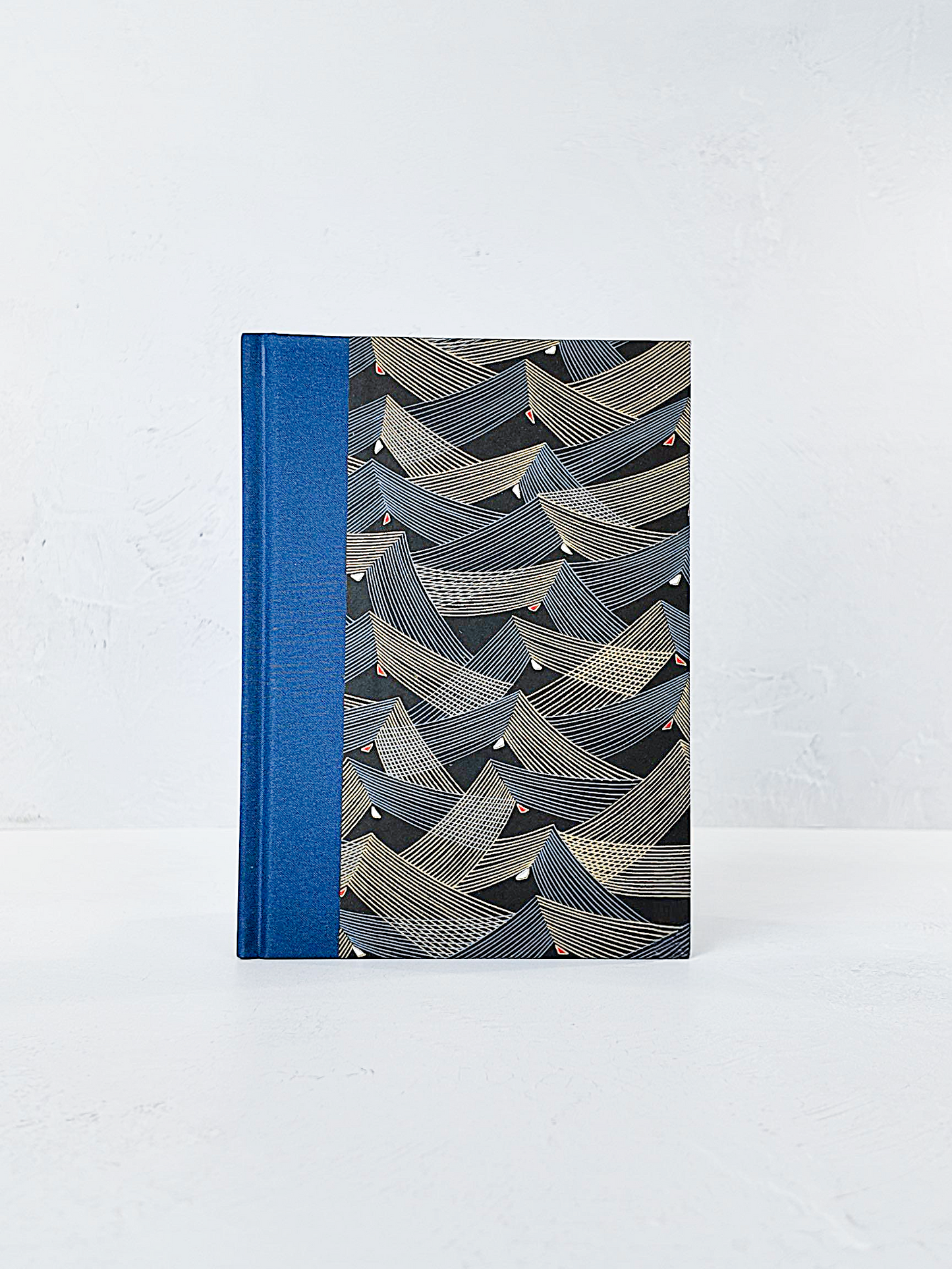 NEW A5 128-page Hardcover Notebook - Golden Peaks Chiyogami Paper