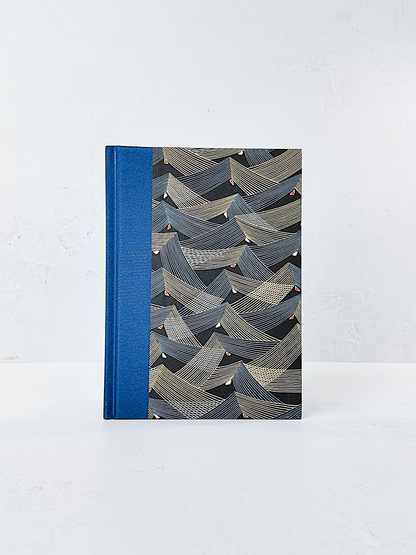 NEW A5 128-page Hardcover Notebook - Golden Peaks Chiyogami Paper