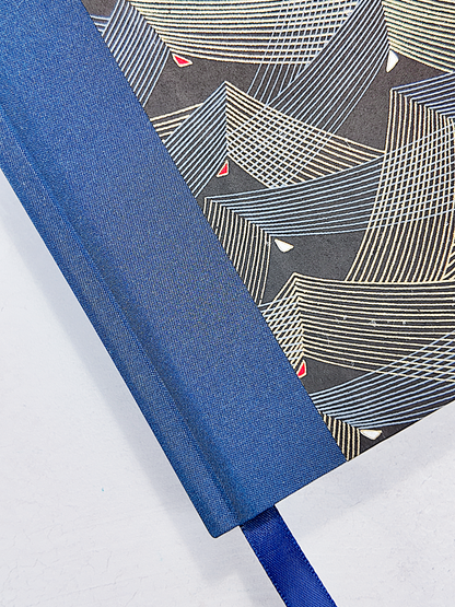 NEW A5 128-page Hardcover Notebook - Golden Peaks Chiyogami Paper